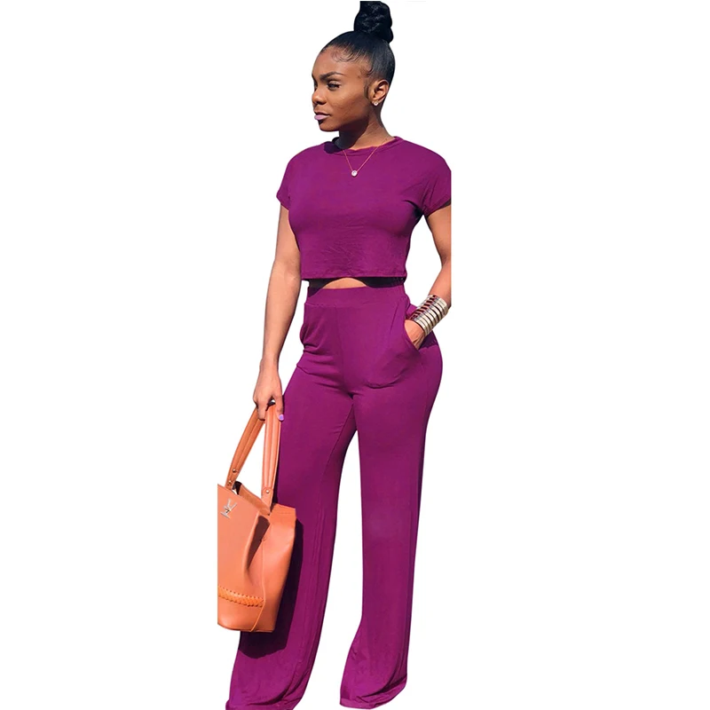 Female Tow Piece Sets Casual Solid Tracksuit Sexy O-Neck Short Sleeve Crop Top With Pants Pocket Women Suits Slim Outfits Set OL
Female Tow Piece Sets Casual Solid Tracksuit Sexy O-Neck Short Sleeve Crop Top With Pants Pocket Women Suits Slim Outfits Set OL