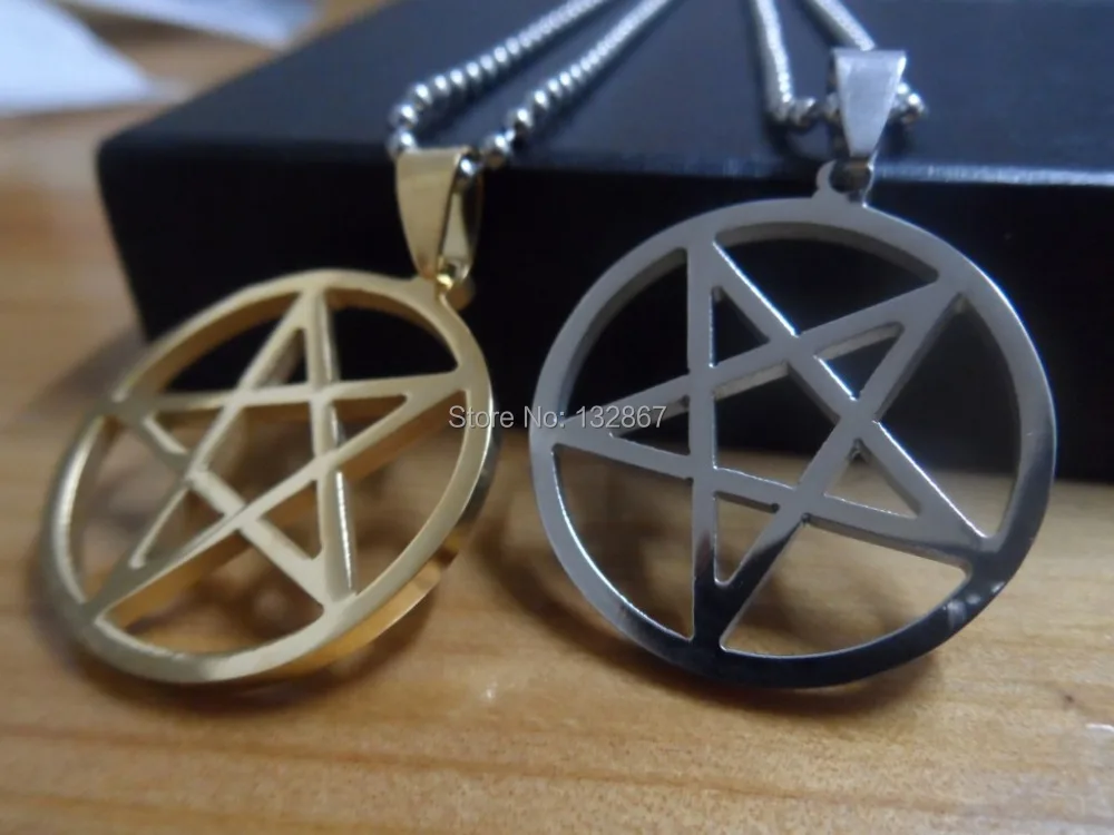 Silver/Gold Stainless steel Pentagram satanic worship Charm Pendant Necklace
Silver/Gold Stainless steel Pentagram satanic worship Charm Pendant Necklace