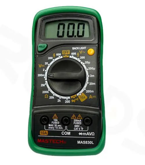 MASTECH MAS-830L digital multimeter, with backlight, data retention, continuity buzzer, diode test, etc.
MASTECH MAS-830L digital multimeter, with backlight, data retention, continuity buzzer, diode test, etc.