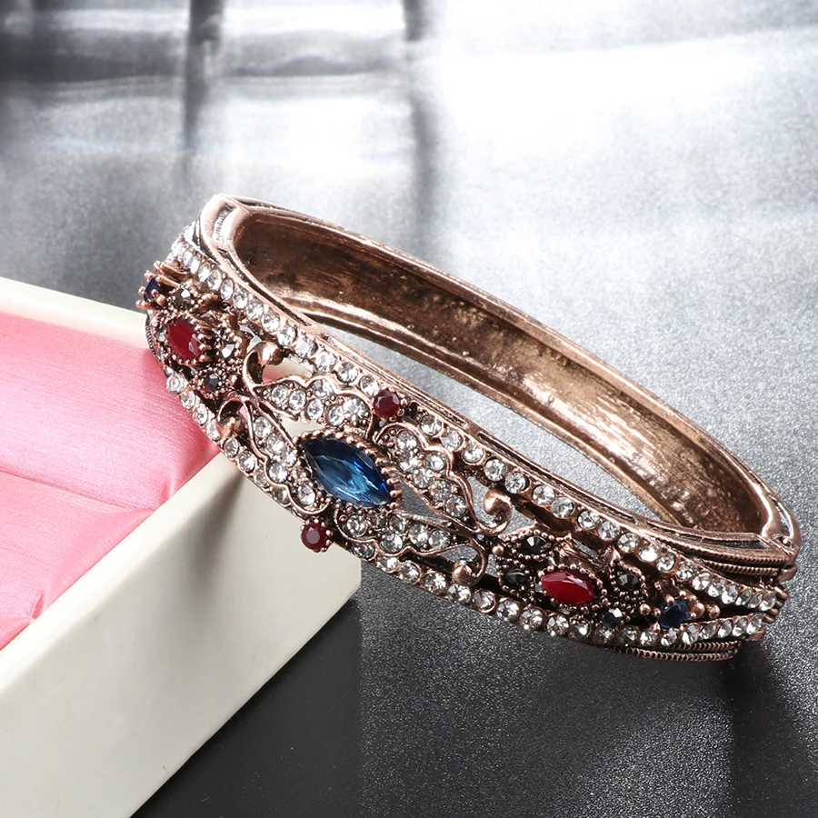 2-Kinel-Wholesale-Charm-Turkey-Bracelet-For-Women-Antique-Gold-Crystal-Party-Accessories-Vintage-Jewelry-2017-New