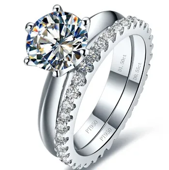 Glorious Rings Set White Gold Sterling 14K Gold Solitaire Prongs 2CT Brief Engagement Ring Female 0.55CT Wedding Band Full Embed
Glorious Rings Set White Gold Sterling 14K Gold Solitaire Prongs 2CT Brief Engagement Ring Female 0.55CT Wedding Band Full Embed