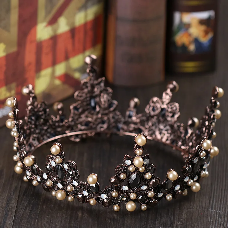 Vintage Baroque Crown Bronze Full Circle Pearl Alloy Wedding Tiaras Bridal Crown Headdress Bridal Hair Accessories
Vintage Baroque Crown Bronze Full Circle Pearl Alloy Wedding Tiaras Bridal Crown Headdress Bridal Hair Accessories