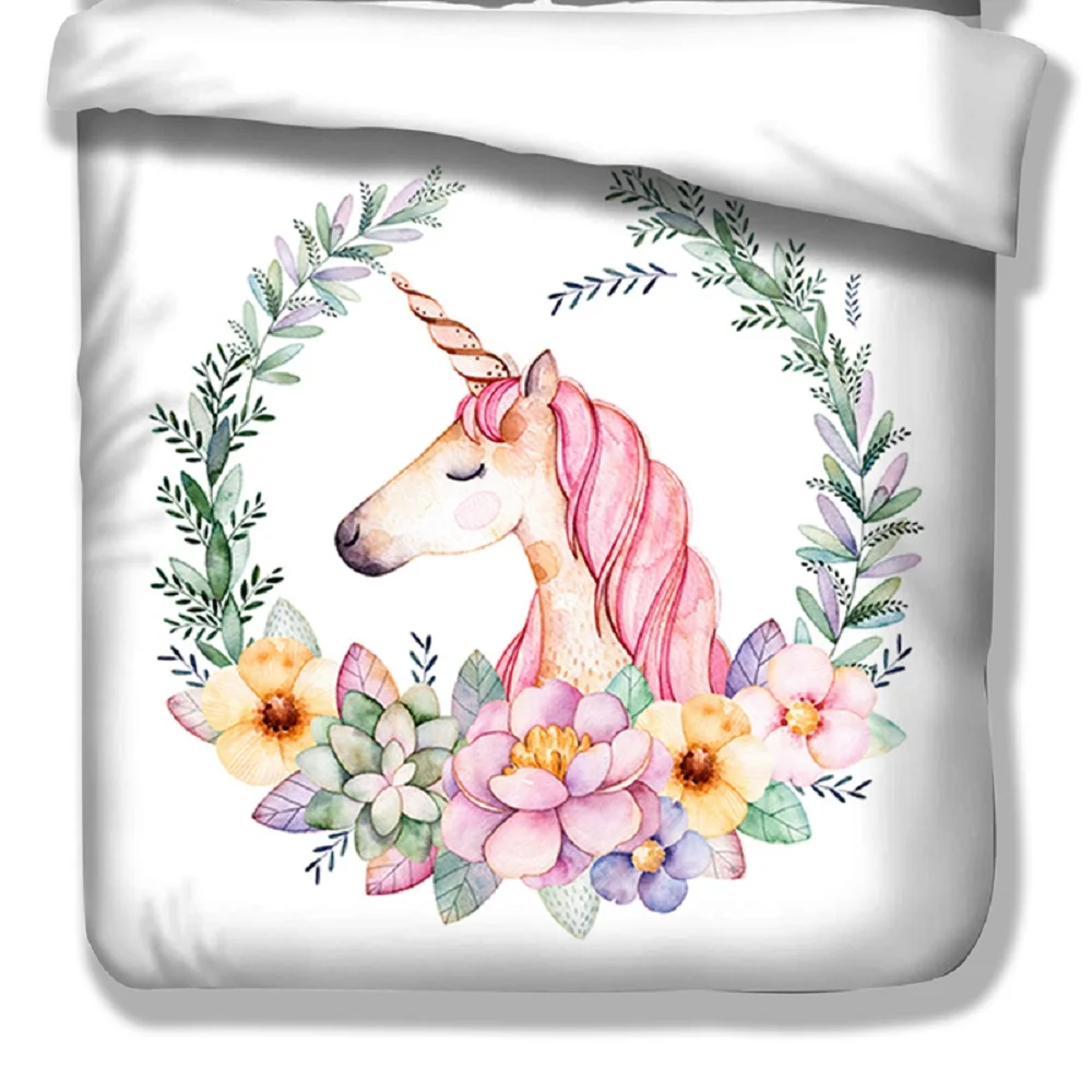 Unicorn Pink Bedding Set Duvet Cover Cartoon Animal Printed Kids Bed Line Set Princess Room 3pcs US/AU/EU Size Bedclothes
Unicorn Pink Bedding Set Duvet Cover Cartoon Animal Printed Kids Bed Line Set Princess Room 3pcs US/AU/EU Size Bedclothes