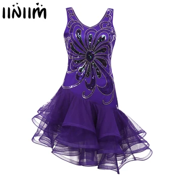 Womens Shiny Flower Sequins Ruffled Latin Jazz Dance Dress Asymmetric Dress Tango Rumba Ballroom Dancewear Competition Costume
Womens Shiny Flower Sequins Ruffled Latin Jazz Dance Dress Asymmetric Dress Tango Rumba Ballroom Dancewear Competition Costume