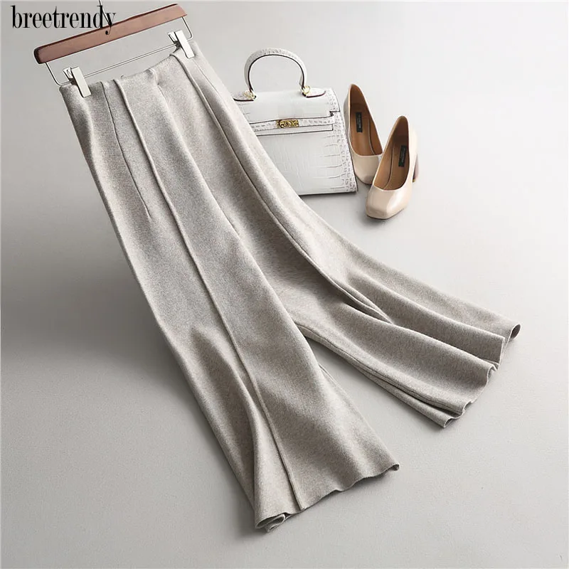 autumn winter fashion New Women Brief design wool blends soft touching elegant knit wide leg pants knitted trousers
autumn winter fashion New Women Brief design wool blends soft touching elegant knit wide leg pants knitted trousers