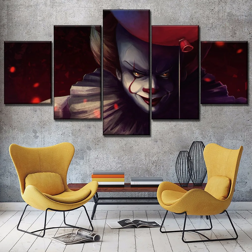 Home Wall Decorative 5 Pieces Balloon Clown Movie It Pennywise Painting On Canvas Print Movie Picture Modern Artwork
Home Wall Decorative 5 Pieces Balloon Clown Movie It Pennywise Painting On Canvas Print Movie Picture Modern Artwork