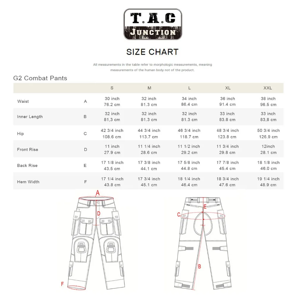 Crye Precision Combat Pants Size Chart