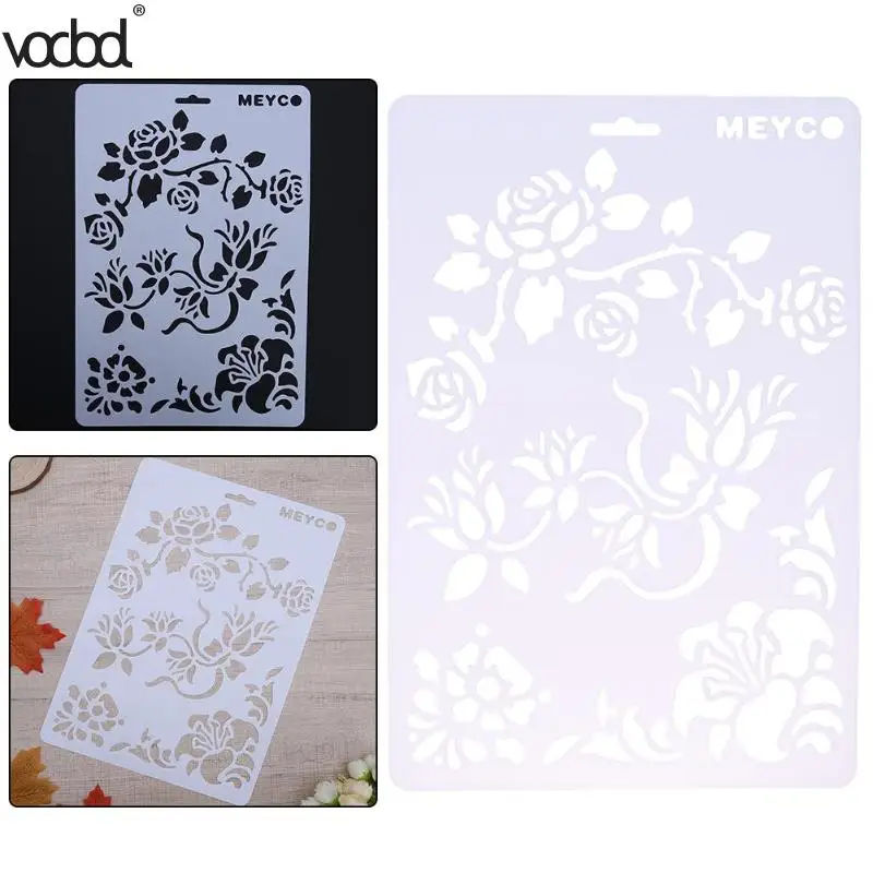 Flower Patter Laying Stencils for DIY Scrapbooking Photoalbum Craft Painting Paper Card Plastic Wall Spray Drawing Tools Decor
Flower Patter Laying Stencils for DIY Scrapbooking Photoalbum Craft Painting Paper Card Plastic Wall Spray Drawing Tools Decor