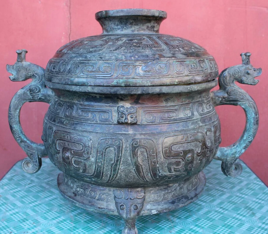 shipping USPS to USA S1803 17" Tibet Old Bronze Dynasty Dragon Lion Head Statue Jar Incense Burner Censer
shipping USPS to USA S1803 17" Tibet Old Bronze Dynasty Dragon Lion Head Statue Jar Incense Burner Censer