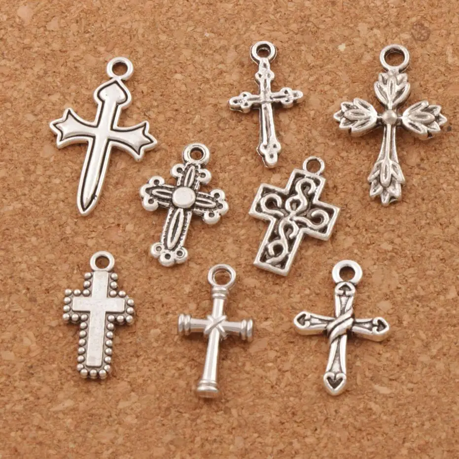 Crucifix Cross Spacer Charm Beads 24pcs 8styles Antique Silver Pendants Alloy Handmade Jewelry DIY LM23
Crucifix Cross Spacer Charm Beads 24pcs 8styles Antique Silver Pendants Alloy Handmade Jewelry DIY LM23