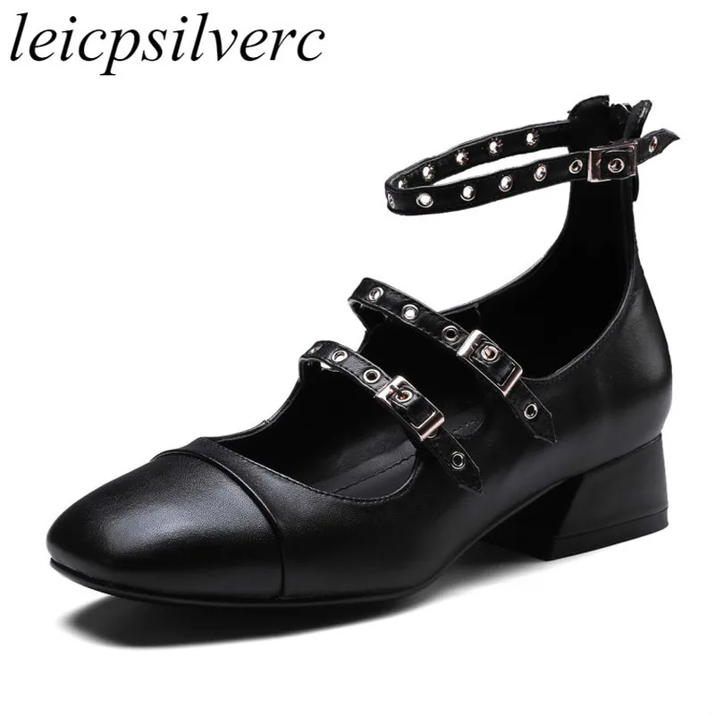 Women Pumps Med Heels Shoes Genuine Leather 2019 Spring Autumn Zip Buckle Square Toe Sexy New Fashion Casual Party Black Brown
Women Pumps Med Heels Shoes Genuine Leather 2019 Spring Autumn Zip Buckle Square Toe Sexy New Fashion Casual Party Black Brown