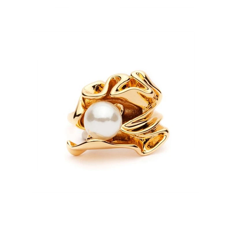 Vintage Fashion Fold Geometric Pearl Irregular Rings For Women Wedding Engagement Gold Metal Color Party Fashion Finger Jewelry
Vintage Fashion Fold Geometric Pearl Irregular Rings For Women Wedding Engagement Gold Metal Color Party Fashion Finger Jewelry