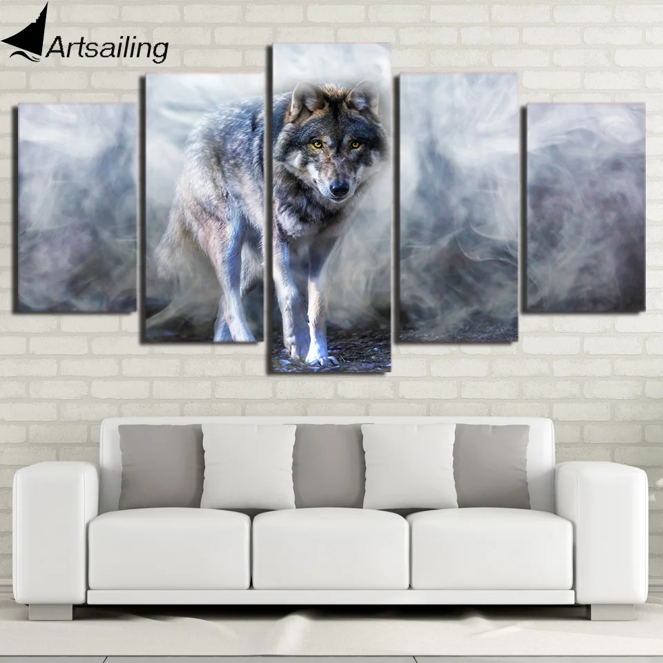 HD Printed 5 Piece Canvas Art Wolf Painting White Smoke Modular Wall Pictures for Living Room Modern Free Shipping CU-2428B
HD Printed 5 Piece Canvas Art Wolf Painting White Smoke Modular Wall Pictures for Living Room Modern Free Shipping CU-2428B
