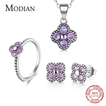 Modian Genuine 925 Sterling Silver Jewelry Set Fashion Flower Pink Necklace Pendant Sparking Finger Ring For Women Engagement
Modian Genuine 925 Sterling Silver Jewelry Set Fashion Flower Pink Necklace Pendant Sparking Finger Ring For Women Engagement