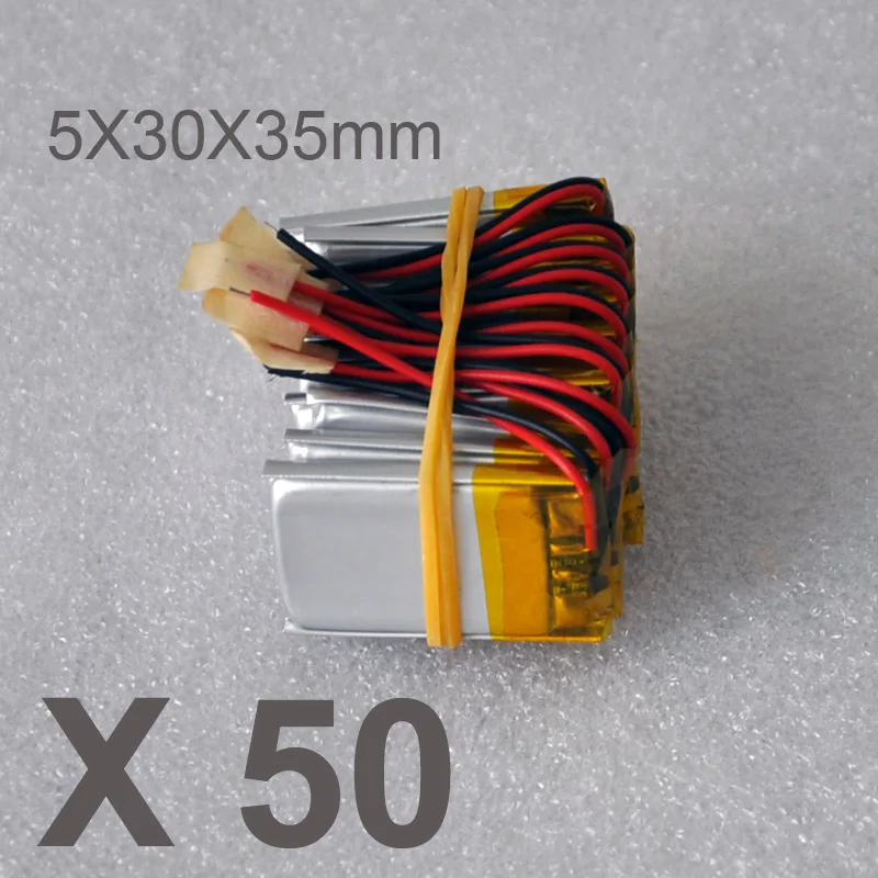 50pcs 503035 lithium polymer lipo battery 3.7V rechargeable li ion cell 500mah for digital bluetooth device with PCB protected
50pcs 503035 lithium polymer lipo battery 3.7V rechargeable li ion cell 500mah for digital bluetooth device with PCB protected
