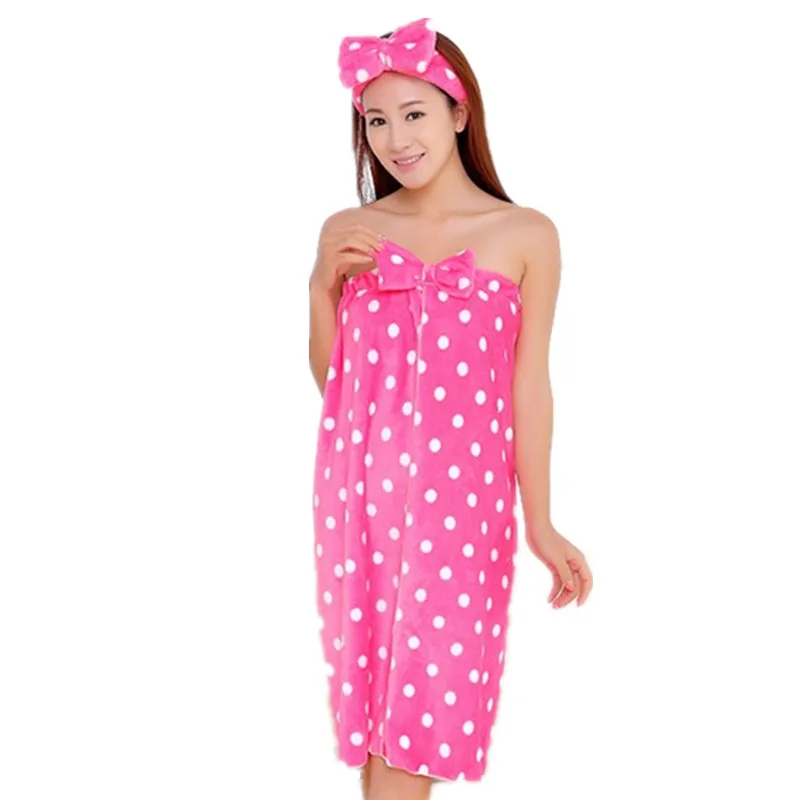 High Quality Women's Cute Dot Bath Towel Set With Hair Band Bathrobe Home Textile Items Gear Stuff Accessories Supplies
High Quality Women's Cute Dot Bath Towel Set With Hair Band Bathrobe Home Textile Items Gear Stuff Accessories Supplies
