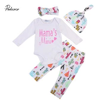 4pcs Newborn Baby Boy Girls Romper Mamas Mimi Letter Jumpsuit Bodysuit+Pants Clothes Headband Outfits Baby Set
4pcs Newborn Baby Boy Girls Romper Mamas Mimi Letter Jumpsuit Bodysuit+Pants Clothes Headband Outfits Baby Set