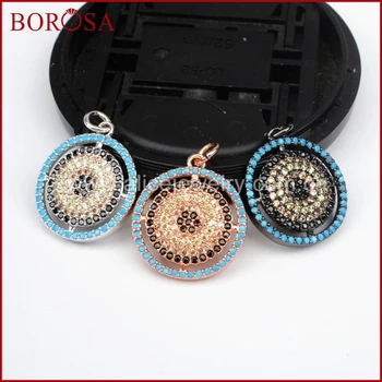 BOROSA Trendy Jewelry CZ Micro Pave Round Eye Pendants Beads,Handcrafted Rainbow Cubic Zirconia Drusy Pendant for Neckalce WX381
BOROSA Trendy Jewelry CZ Micro Pave Round Eye Pendants Beads,Handcrafted Rainbow Cubic Zirconia Drusy Pendant for Neckalce WX381