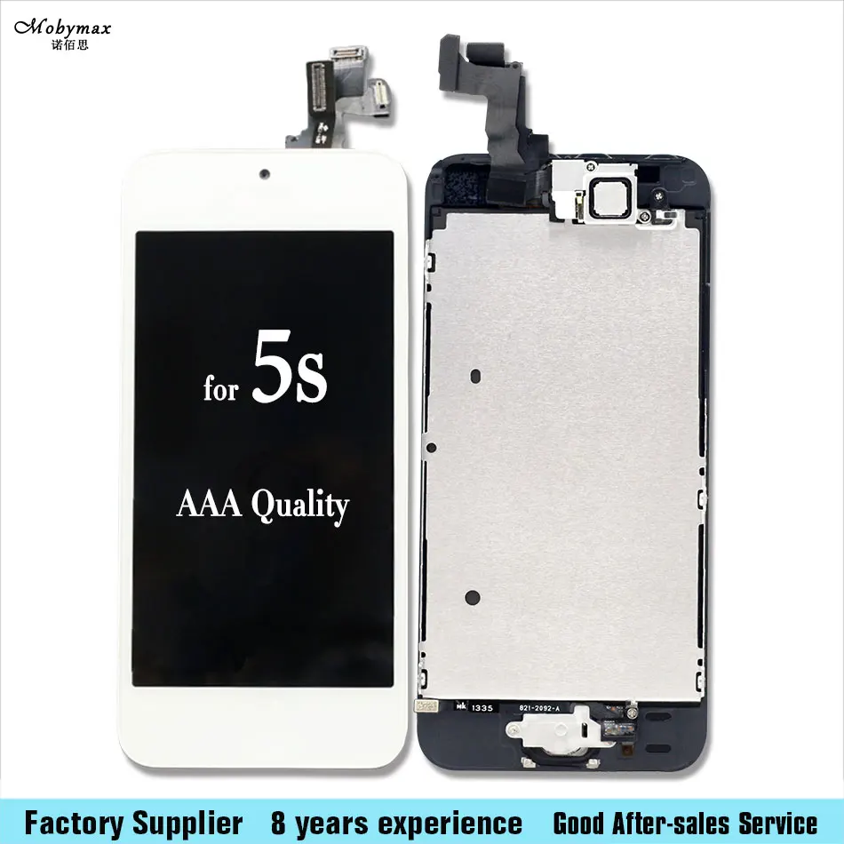 Complete LCD or Full Assembly Display or Screen for iPhone 5S A1453 A1457 A1518 A1533 with Home Button and Front Camera
Complete LCD or Full Assembly Display or Screen for iPhone 5S A1453 A1457 A1518 A1533 with Home Button and Front Camera