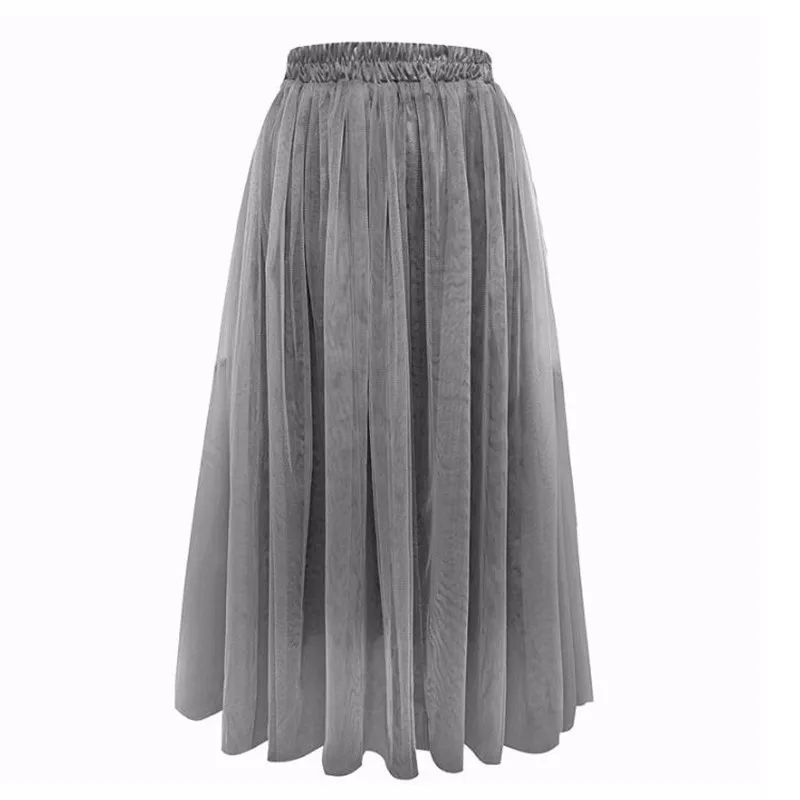 2019 New Summer Tulle Long Skirt Women Elastic Waist Pleated tutu midi Skirt Saia Faldas Muje Mesh Ball Gown Skirts
2019 New Summer Tulle Long Skirt Women Elastic Waist Pleated tutu midi Skirt Saia Faldas Muje Mesh Ball Gown Skirts