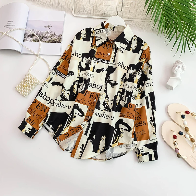 2019 new fashion women's blouse shirt Spring Thin Face Letter Print Long Sleeve Shirt Women Casual
2019 new fashion women's blouse shirt Spring Thin Face Letter Print Long Sleeve Shirt Women Casual