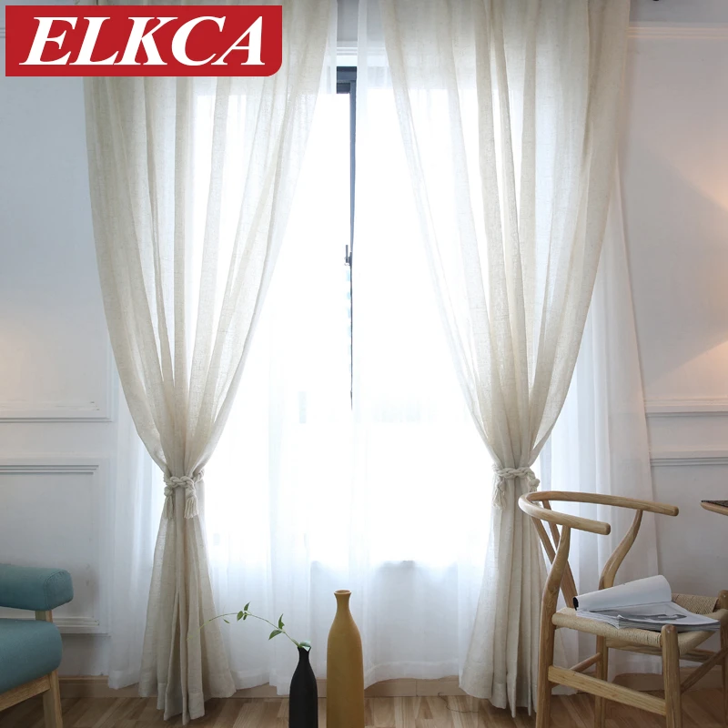 Image 2016 New Elegant Modern Solid Faux Linen Curtains for Living Room Bedroom Tulle Curtains for Kitchen Curtains Sheer Custom Made