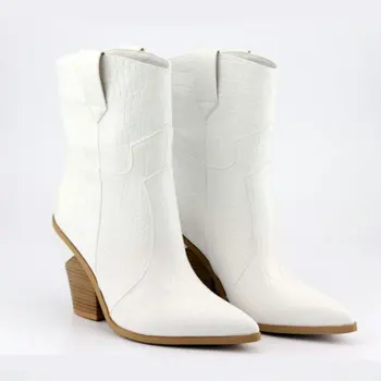 Fashion Ankle Boots Women Boots Pu Leather Wedge High Heel Cowboy Boots Snake Print Western Cowgirl Boots 2019 Black White Pink
Fashion Ankle Boots Women Boots Pu Leather Wedge High Heel Cowboy Boots Snake Print Western Cowgirl Boots 2019 Black White Pink