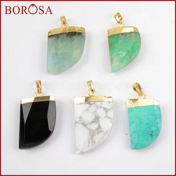 BOROSA 5/10PCS Gold Color Multi-kind Stones Faceted Horn Pendant Beads,Druzy Green Howlite Stone Gems Pendant for Necklace WX801
BOROSA 5/10PCS Gold Color Multi-kind Stones Faceted Horn Pendant Beads,Druzy Green Howlite Stone Gems Pendant for Necklace WX801