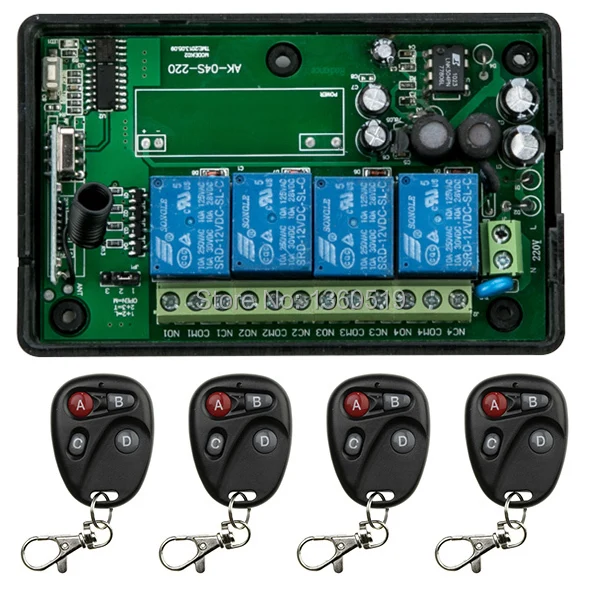 Hot Sales AC85v~250V 110V 220V 230V 4CH Wireless Remote Control Switch System Receiver and Transmitter Applicance Garage Door
Hot Sales AC85v~250V 110V 220V 230V 4CH Wireless Remote Control Switch System Receiver and Transmitter Applicance Garage Door