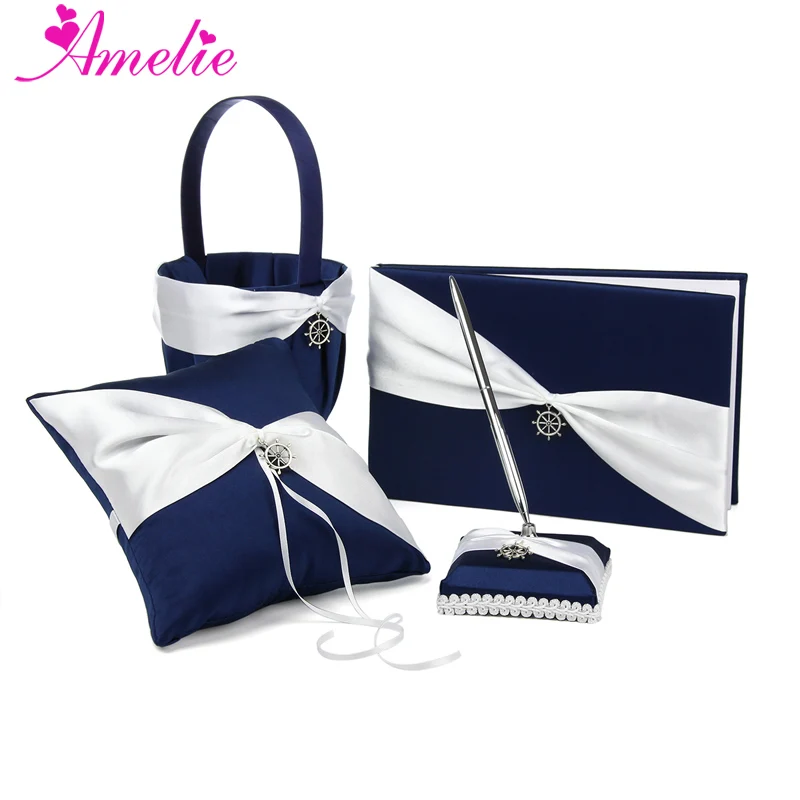 Handmade Navy Blue Color Beach Ocean Theme Wedding Ring Pillow Flower Basket Party Guest book Pen Holder set Wedding Gifts
Handmade Navy Blue Color Beach Ocean Theme Wedding Ring Pillow Flower Basket Party Guest book Pen Holder set Wedding Gifts