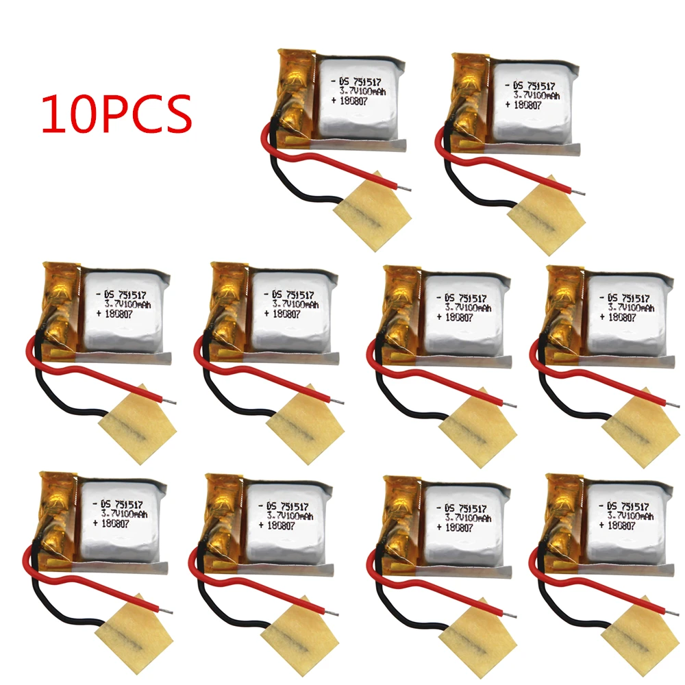 10pcs 3.7v 100mah for CX12 JJ810 JJ820 V646 V676 RC Helicopter RC quadcopter 3.7 V Li-po battery 751517
10pcs 3.7v 100mah for CX12 JJ810 JJ820 V646 V676 RC Helicopter RC quadcopter 3.7 V Li-po battery 751517