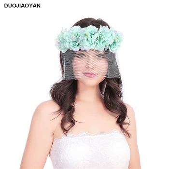 DUOJIAOYAN Mysterious veil hair hoop flower hair accessories women party lace headbands wedding brides flower crown
DUOJIAOYAN Mysterious veil hair hoop flower hair accessories women party lace headbands wedding brides flower crown