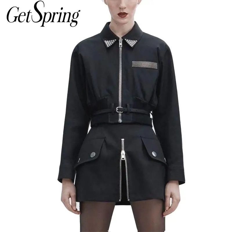 GETSRING Women Jacket Black Short Cotton Coat Rivet Long Sleeve High Waist Woman Tops All Match Slim Thin Female Jacket Autumn
GETSRING Women Jacket Black Short Cotton Coat Rivet Long Sleeve High Waist Woman Tops All Match Slim Thin Female Jacket Autumn