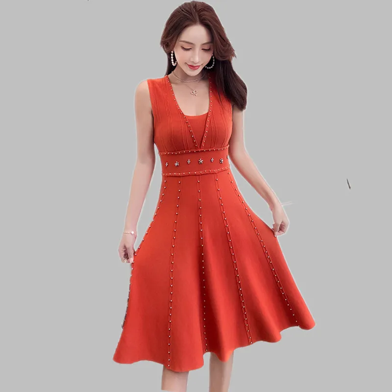 HAMALIEL Spring Summer Women Sweater Dress 2019 Luxury Orange Sleeveless Beading Backless Knitted Dress Fashion Vest Vestidos
HAMALIEL Spring Summer Women Sweater Dress 2019 Luxury Orange Sleeveless Beading Backless Knitted Dress Fashion Vest Vestidos