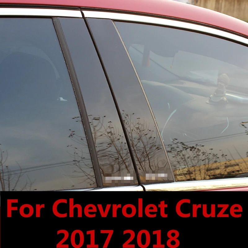

For Chevrolet Cruze 2017 2018 trim Car Window BC Column sequins Stirps Cover Stickers Exterior decoration Auto Accessories