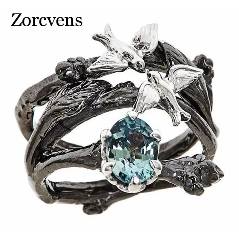 ZORCVENS 2pcs/set Wedding Leaf Shaped Jewelry for Woman Crystal Stone Silver Color Birds Ring Female Dropshipping
ZORCVENS 2pcs/set Wedding Leaf Shaped Jewelry for Woman Crystal Stone Silver Color Birds Ring Female Dropshipping