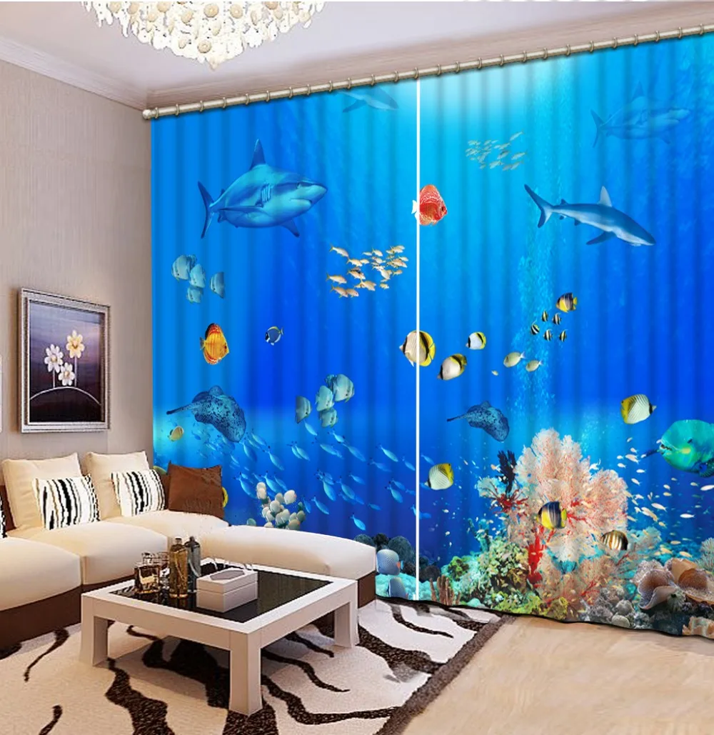 ocean fish Fashion 3d curtains 3D Window Curtains For Bedding room Factory diret sale
ocean fish Fashion 3d curtains 3D Window Curtains For Bedding room Factory diret sale