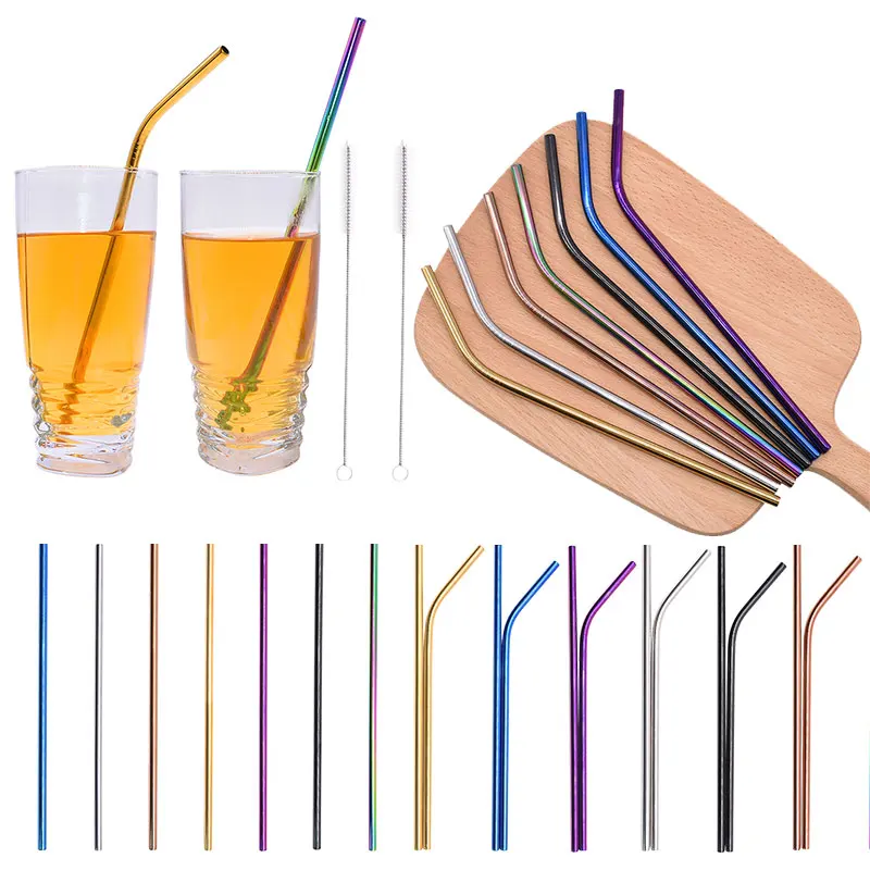 Colorful Metal Reusable Drinking Straw Stainless Steel Metal Straw With Cleaner Brush Set For Wedding Birthday Party Bar Access
Colorful Metal Reusable Drinking Straw Stainless Steel Metal Straw With Cleaner Brush Set For Wedding Birthday Party Bar Access