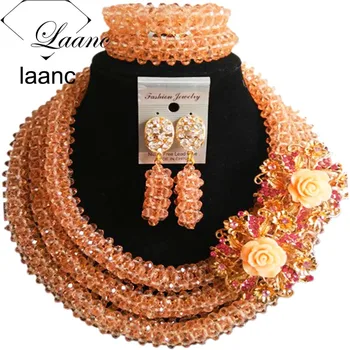 Chunky Peach Crystal Necklaces African Beads Jewelry Set For Nigerian Wedding Free Shipping ABG268
Chunky Peach Crystal Necklaces African Beads Jewelry Set For Nigerian Wedding Free Shipping ABG268