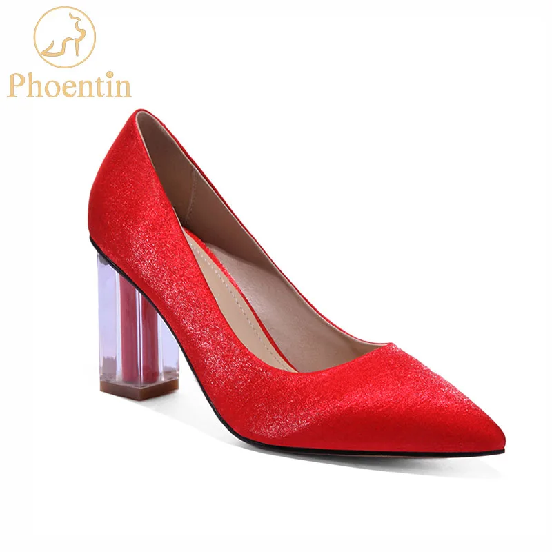 Phoentin red wedding shoes bride pointed toe chunky transparent high heels pumps shoes women slip on elegant ladies pumps FT615
Phoentin red wedding shoes bride pointed toe chunky transparent high heels pumps shoes women slip on elegant ladies pumps FT615
