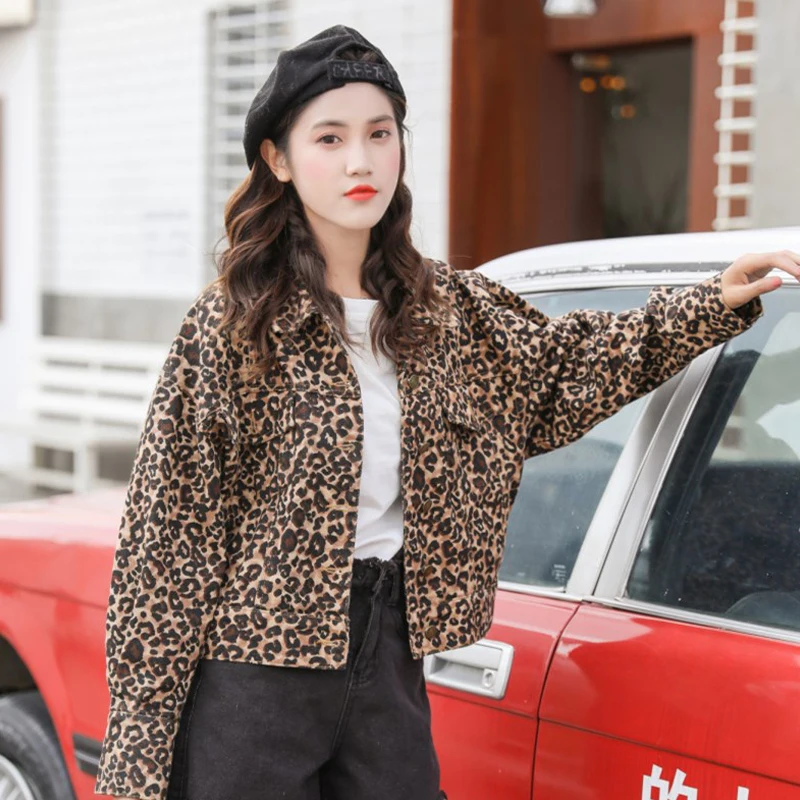 Vintage Leopard Denim Jacket For Women Korean Style Female Crop Jacket Spring Clothing Woman Short Jeans Coat Washed Jackets
Vintage Leopard Denim Jacket For Women Korean Style Female Crop Jacket Spring Clothing Woman Short Jeans Coat Washed Jackets