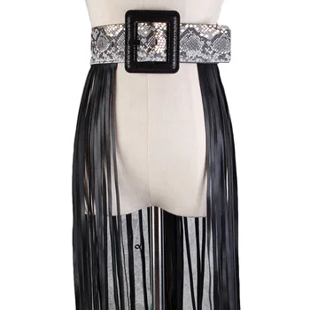 2019 New Super Wide Tassel Fringe Leather Waist Belt For Women Snake Pattern PU Square Buckle Shirt Dress Waistband Dress
2019 New Super Wide Tassel Fringe Leather Waist Belt For Women Snake Pattern PU Square Buckle Shirt Dress Waistband Dress