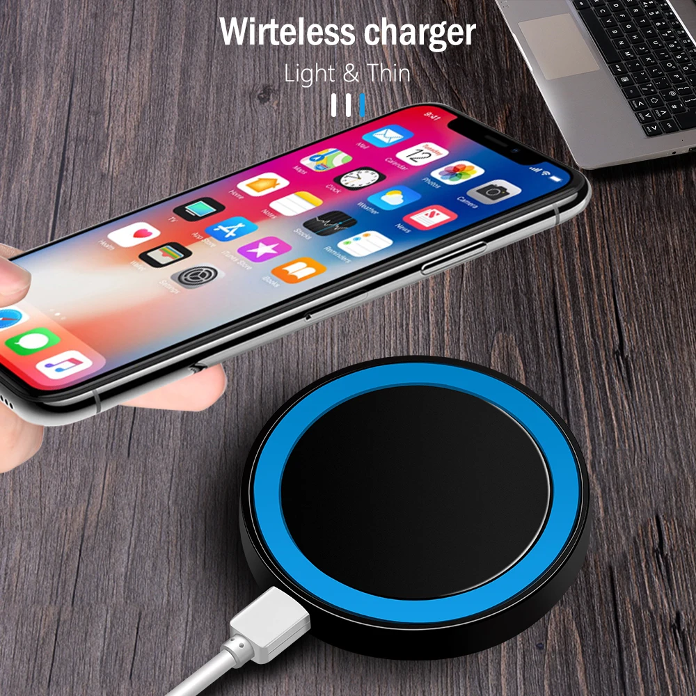 Proelio Mini Qi Wireless Charger USB Charge Pad Charging For iPhone X 8 8 Plus Samsung Galaxy S6 S7 Edge S8 Plus Note 5 8 Nokia (9)