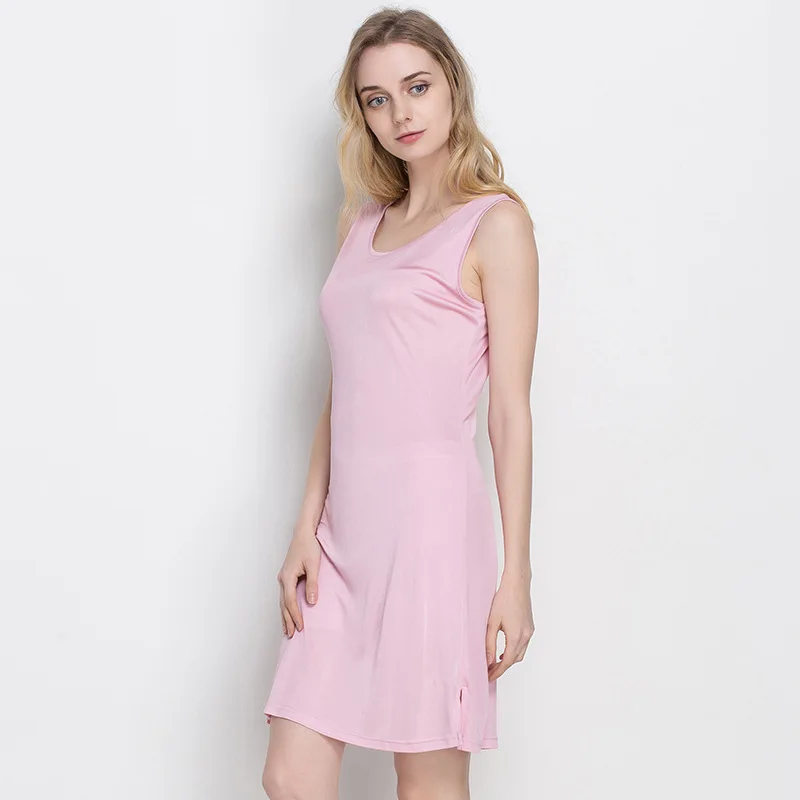 Summer Women Nightgowns 100% Real Silk Robes Sleeveless Knee-length Sleep Wear Dress Female Robes
Summer Women Nightgowns 100% Real Silk Robes Sleeveless Knee-length Sleep Wear Dress Female Robes
