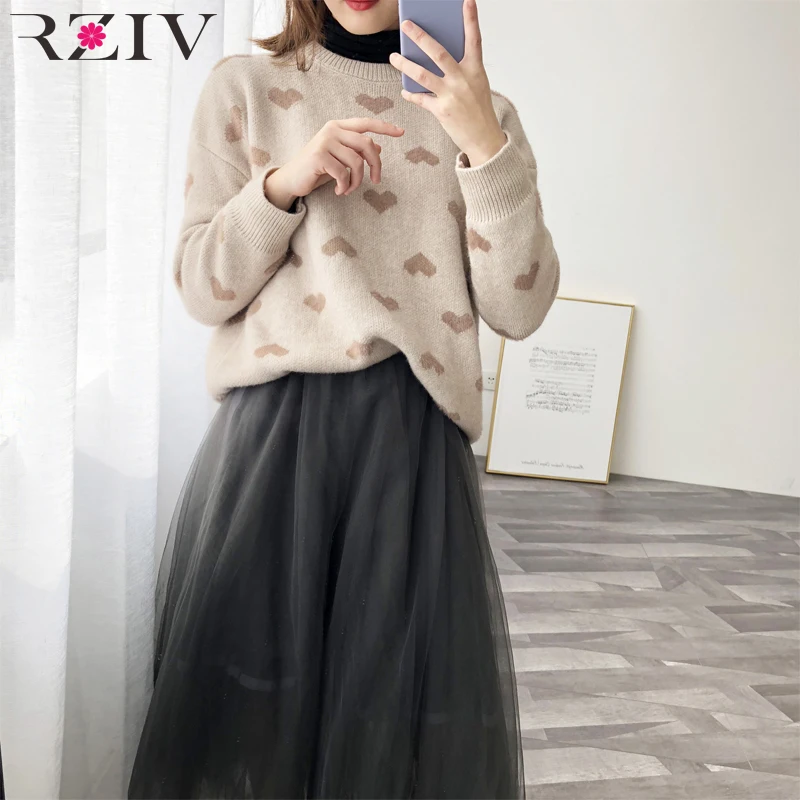 RZIV winter sweater female knitted heart-shaped long-sleeved round neck sweater Jacquard top
RZIV winter sweater female knitted heart-shaped long-sleeved round neck sweater Jacquard top