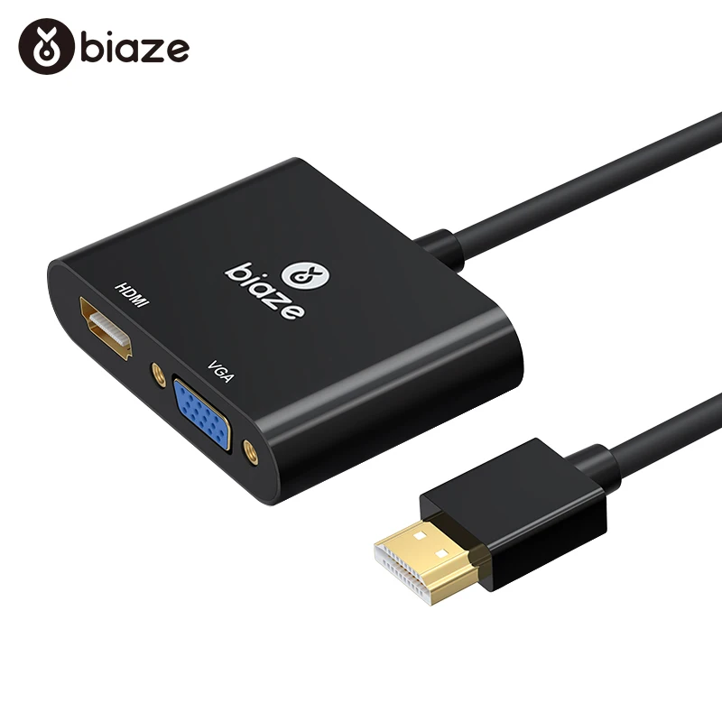 Biaze HDMI to VGA HDMI 2 in 1 Adapter 1080P Converter Adapter Digital to Analog Video Audio For PC Laptop Tablet HD conversion
Biaze HDMI to VGA HDMI 2 in 1 Adapter 1080P Converter Adapter Digital to Analog Video Audio For PC Laptop Tablet HD conversion