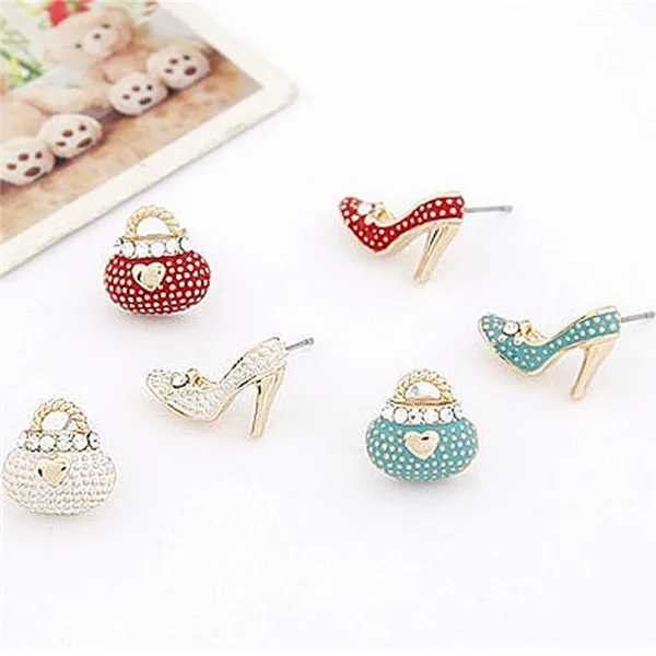 New Fashion Cute Bags Heels Shoe Asymmetric Earrings For Women wholesale High Quality boucle Golden Alloy Stud Earrings Jewelry
New Fashion Cute Bags Heels Shoe Asymmetric Earrings For Women wholesale High Quality boucle Golden Alloy Stud Earrings Jewelry
