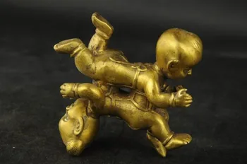 TNUKK Exquisite Interesting Chinese brass Wealth Double Tongzi Kid Dance Up And Down Statue Sculpture
TNUKK Exquisite Interesting Chinese brass Wealth Double Tongzi Kid Dance Up And Down Statue Sculpture