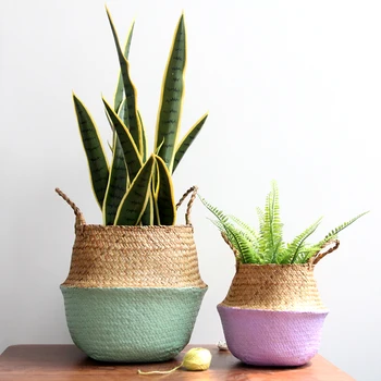 Foldable Handmade Bamboo Storage Baskets Laundry Straw Patchwork Wicker Rattan Seagrass Belly Garden Flower Pot Planter Basket 
Foldable Handmade Bamboo Storage Baskets Laundry Straw Patchwork Wicker Rattan Seagrass Belly Garden Flower Pot Planter Basket
