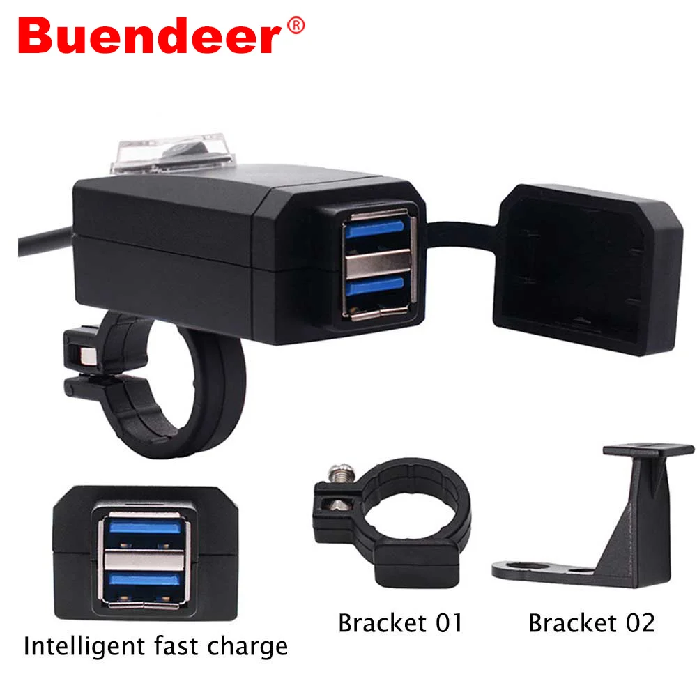 Buendeer Motorcycle Handlebar Charger QC3.0 Dual USB Cigarette lighter adapter 12V Power Supply Adapter for all phone charging
Buendeer Motorcycle Handlebar Charger QC3.0 Dual USB Cigarette lighter adapter 12V Power Supply Adapter for all phone charging
